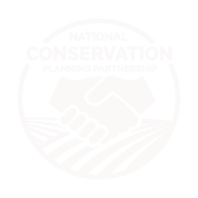 National Conservation Planning Partnership 로고의 단색 흰색 버전.