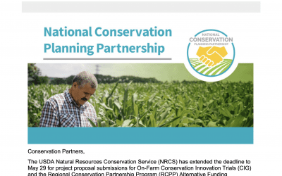 NCPP 업데이트 (2020 년 XNUMX 월) USDA, 농장 내 시연 및 대체 자금 마련을위한 프로젝트 제안 제출 기한 연장